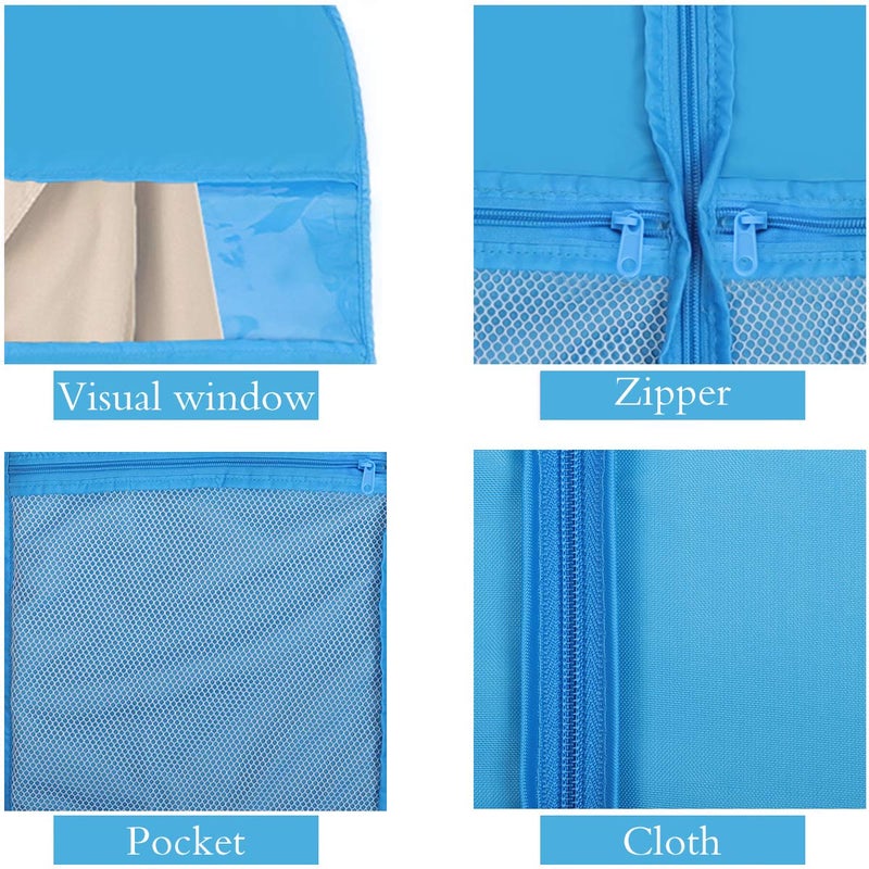 Kernorv Breathable Dust-Proof Garment Bags, Set of 5 Environmental Zipper Garment Bags for Dance Costumes, 51" Foldable Dance Garment Bags with Clear Window for Dance Dress, Storage or Travel - Image 2